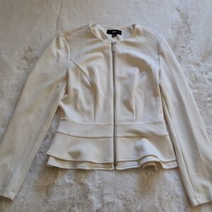 Mossimo Supply Co. Cream Peplum Jacket